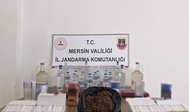 Mersin'de kaçak makaron ve sahte içki ele geçirildi