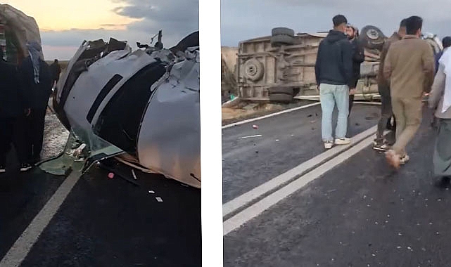 Siverek’te beton mikseri ile dolmuş çarpıştı: Yaralılar var