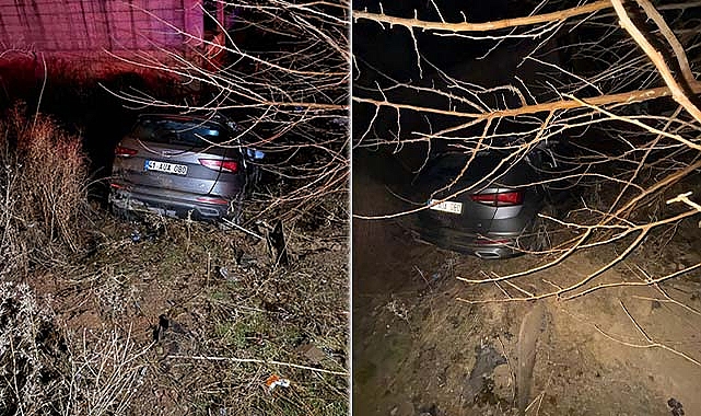 Batman’da otomobil şarampole yuvarlandı