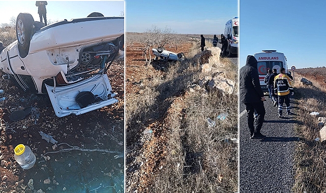 Halfeti’de feci kaza: Uyuyan sürücü takla attı